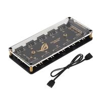 Cpolebev 5V 3Pin RGB LED Splitter 10-Port Hub with 50CM 3Pin Extension Cord, Perfect for Lots of RGB