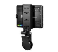 Cpolebev 5W RGB Pocket LED Light 3000K-9900K 1500mAh Battery Built in with Phone Holder Clamp and Cold Shoe Adapter