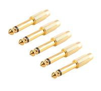 Cpolebev 5x Gold Plated 6.35mm 1/4 inch Male Mono Plug to Female 6.5mm Jack Audio Stereo Adapter Connector Plug Converter Sound Mixer
