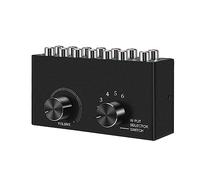 Cpolebev 6 in 1 Out L/R Stereo Audio Switcher with Mute Button Portable Stereo Audio Switch Audio Splitter