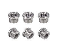 Cpolebev 6 Pcs 5/8 inch Male to 3/8 inch Female Mic Converter Threaded Screw Adapter with Knurls for Microphone Stands Mounts
