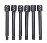 Cpolebev 6 Pcs Brass Electric Guitar Tremolo Bridge Saddle Clamp Lock string Screw/String through Screw/Not need Insert Block Black