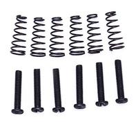 Cpolebev 6 Pcs Electric Guitar Tremolo Bridge String Saddles Mount Adjust Conical Spring and Screws Black