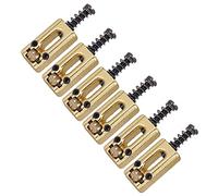 Cpolebev 6 Pcs Metal Guitar Bridge Saddle Ball Roller String Tremolo Bridge Saddles for Electric Guitar Replacement Parts,Gold