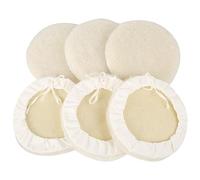 Cpolebev 6 Pieces of 7-Inch Wool-Like Plush Polishing Disc Bundled with Lace-Up Wool Polishing Kit