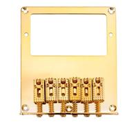 Cpolebev 6 Roller Saddle 6 String Humbucker Guitar Bridge for Tele Guitar (Gold)