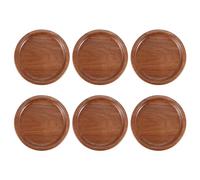 Cpolebev 6 Sealed Wooden Storage Lids Set,Wooden Lids Wood Brown New for Ball,Kerr Jars,Food Grade Material,Airtight for Jars 72mm