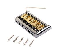 Cpolebev 6 Strings Hardtail Saddle Bridge with Wrench and Screws for Strat Electric Guitar Replacement Parts