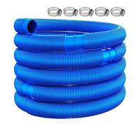 Cpolebev 6. Swimming Pool Hose Diameter 32 Mm with Hose Clamp,Swimming Replacement Pipe Pool Cleaner Tool,Blue