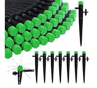 Cpolebev 60 Pieces 360 Degree Adjustable Irrigation Drippers with Barbed Connector for 4/7 MM Tube, Water Flow Irrigation System