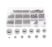 Cpolebev 600 Pieces 12 Size Stainless Steel Precision Steel Balls 1-8mm Metric Bicycle Bearing Balls