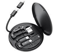 Cpolebev 60W Type-C to USB to Fast Charging Adapter Kit Black Multifunctional Fit for Mobile Phones 14 13 12 Pro OTG Converter Multi Storage Box