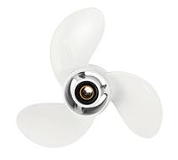 Cpolebev 6G1-45941-00-El for 6-8Hp 8 1/2 X 8 1/2 Boat Outboard Propeller White Aluminum Alloy 7 Spline Tooths R Rotation 3 Blades Marine Parts