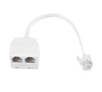 Cpolebev 6P2C RJ11 Male to Female Two Way Telephone Splitter Converter Cable