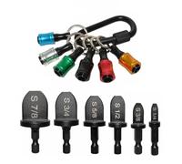 Cpolebev 6Pcs Bits Set HVAC Tools Swaging Tool HVAC Copper Pipe Expander Tool with 6Pcs Bit Holder Key Chain Easy Install