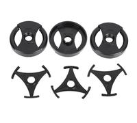 Cpolebev 6PCS Black 7 Inch 45 RPM ABS Vinyl Record Centre-Hole Adapter for Turntables Record Accessories