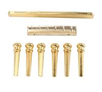 Cpolebev 6PCS Guitar Brass Bridge Pins Saddle Nut Replacement Parts for Acoustic Guitar