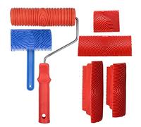 Cpolebev 6Pcs Handheld Wood Grain Tool Art Paint Red Wood Grain Tool Grain Rubber Wood Grain Tool Puller Basics Wood Graining Set