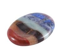 Cpolebev 7 Chakra Thumb Worry Stone for Anxiety Stress Relief Meditation Pocket Palm Therapy Crystals Natural Massage Stones