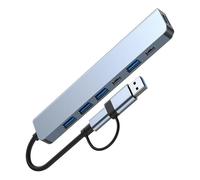 Cpolebev 7 in 1 USB Extender with 4 USB Port 2 USB C Port for PC Laptop/Phones and More Devices