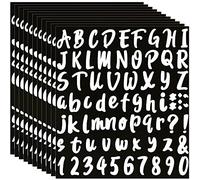 Cpolebev 720 Pieces 10 Sheets Self-Adhesive Vinyl Sticker, Alphabet Letter Number Stickers for Mailbox, Door (White, 1 Inch)