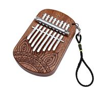 Cpolebev 8 Key Kalimba African Finger Thumb Piano Mahogany Wooden Keyboard Percussion Instrument Music Gift for Beginner