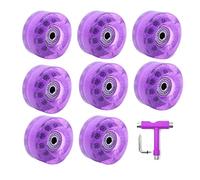 Cpolebev 8 Pack 32 x 58mm 82A Roller Skate Wheels with Bearing,with Multi-Function Skateboard Roller Skating Accessories