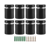 Cpolebev 8 Pack Standoff Screws 3/4 x 1 Inch Black Sign Standoffs Hanging Acrylic Picture Frame Advertising Screws Kit