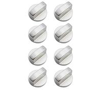 Cpolebev 8 PCS Metal Silver Gas Stove Cooker Knobs Cooking Control Locks Cookware Parts Replacement