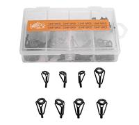 Cpolebev 80 Pcs Fishing Rod Tip Repair Kit Stainless Steel Ceramic Ring Guide Tips Rod Guide Replacement Tip for Sea Fishing