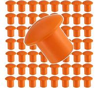 Cpolebev 80 Pcs Mushroom Rebar Safety Cover Orange Rebar Covers Caps for Rebar Stake, Rebar Size 3-8, 10M -25M