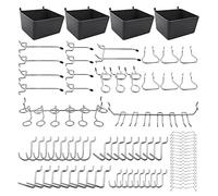 Cpolebev 80 Piece Pegboard Hooks Assortment with Pegboard Bins, Peg Locks, for Organizing Various Tools for Room