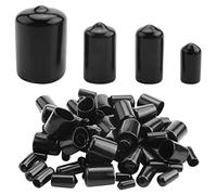 Cpolebev 80 Pieces Rubber End Caps Flexible Bolt Covers Screw Caps Thread Protectors in 4 Sizes 1/4 to 3/4 Inch (Black)