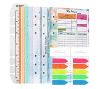 Cpolebev 82 Sheets A6 Budget Planner Refill Notepad Monthly Weekly Planner Notepad 6 Hole for A6 Binder Cover Save B