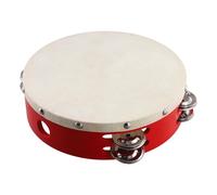 Cpolebev 8in Hand Held Tambourine Drum Bell Metal Jingles Percussion Musical Toy for KTV Kids Games