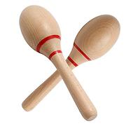 Cpolebev 8Inch Hand Percussion Rattles Beech Wood Rumba Shakers Latin Musical Instrument for Games Favors