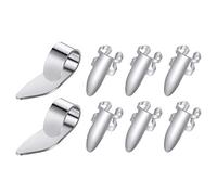 Cpolebev 8Pcs Guitar Thumb Finger Picks Stainless Steel Guitar Picks with Plastic Case for Electric Guitar Bass Ukulele (Silver)