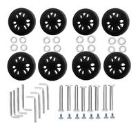Cpolebev 8pcs Luggage Wheels Replacement Kit,Dia 2in/50mm Thick 0.47in/12mm Rubber Mute Caster Replacement Suitcase Easy Install A