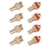 Cpolebev 8pcs Red+White Female Socket Chassis Female Connector Phono Copper Plug Amp HiFi
