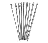 Cpolebev 9Pcs 1/4 Inch 200Mm Ph1 Ph2 Magnetic Long Hex Head Screwdriver Bits S2 Electric Drill Power Driver Tools