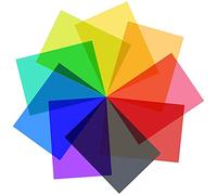 Cpolebev 9Pcs Gel Light Filter Color Correction Colored Overlays Film for Film,Video,Photo,Stage (Multicolor)