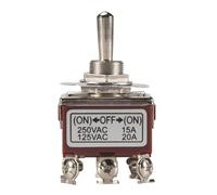 Cpolebev AC 250V/15A 125V/20A ON/Off/ON 3 Position DPDT Momentary Toggle Switch