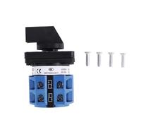 Cpolebev AC660V 25A 2-Pole 3-Position Momentary Plastic Rotary Changeover Switch Blue+Black