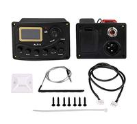 Cpolebev Acoustic Guitar Pickup Tuner 5-Band Eq Equalizer Acoustic Guitar Preamp Piezo Pre-Amp Amplifier System With Volume Knob Lcd Display Built-In Mic
