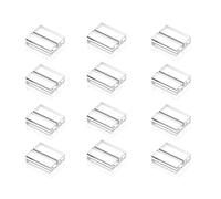 Cpolebev Acrylic Stands Clear Place Card Holders with Card Slot Table Numbers Display Stands Wedding Sign Holders (12 Pieces)