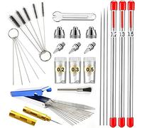 Cpolebev Airbrush Cleaning Kit Airbrush Nozzle Cap Kit and Airbrush Needle Parts Metal Airbrush Cleaning Kit Airbrush Sprayer Accessories 0.2/0.3/0.5 mm