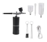 Cpolebev Airbrush Kit with Compressor Rechargeable Cordless Non-Clogging High-Pressure AirBrush Set for Nail Art Makeup Painting Easy Install