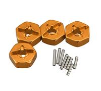 Cpolebev Aluminum Alloy 12Mm Combiner Wheel Hub Hex Adapter Upgrades For 144001 1/14 RC Car Spare Parts,Yellow