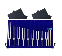 Cpolebev Aluminum Alloy Tuning Fork Set Tuning Forks Aluminum Alloy 9 Silver Tuning Forks for Healing Chakras, Sound Therapy, Maintaining Perfect Harmony of Body, Mind and Spirit