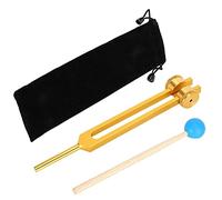 Cpolebev Aluminum Alloy Tuning Forks,111Hz Tuning Fork with Hammers for Nervous System Testing Sound Healing Therapy,Gold
